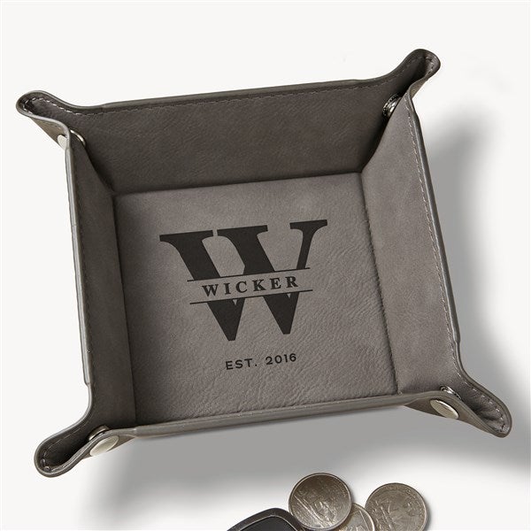 Lavish Last Name Personalized Vegan Leather Valet Tray - 26494