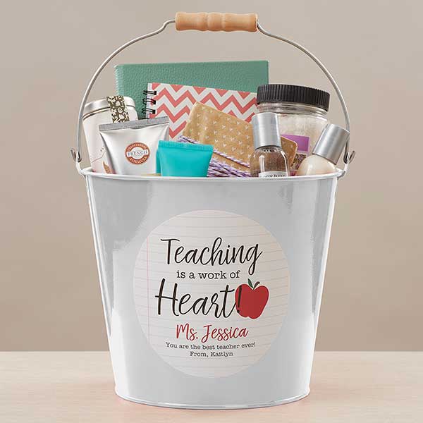Inspiring Teacher Personalized Metal Buckets - 26504