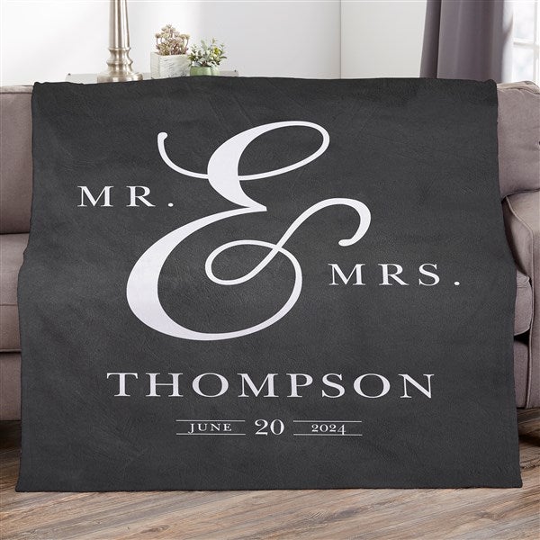 Moody Chic Personalized Wedding Blankets - 26507