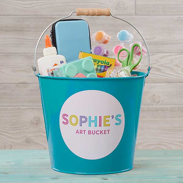 Colorful Name Personalized Metal Bucket for Kids - 26517