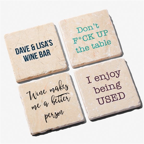 Personalized Tumbled Stone Coasters - Set of 4 - 26520