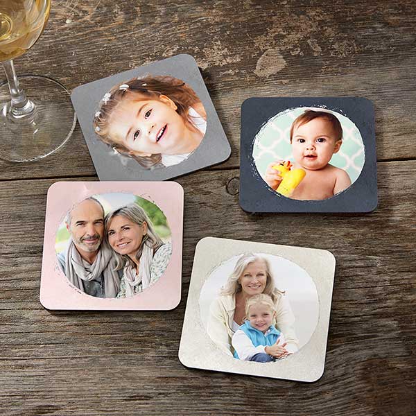 Watercolor Photo Personalized Photo Coasters - 26521