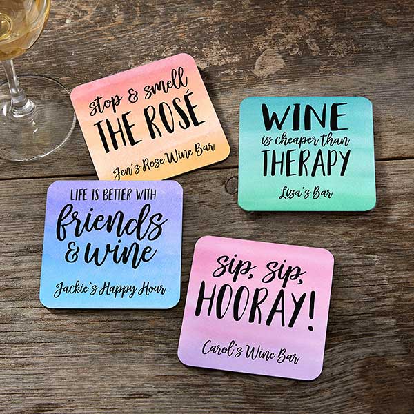 Tipsy Girl Quotes Personalized Funny Drink Coasters - 26529