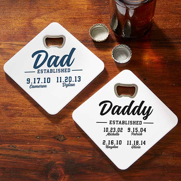 Established Personalized Bottle Opener Coasters - 26530