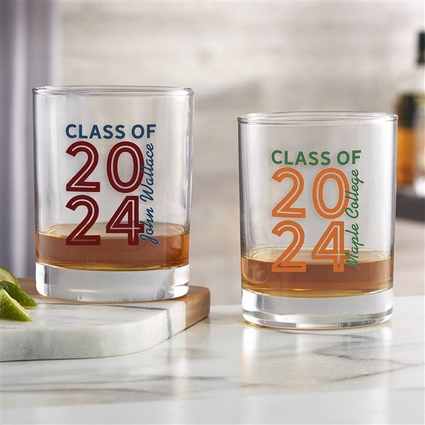 Graduating Class Of Personalized 14 oz Whiskey Glass - 26533