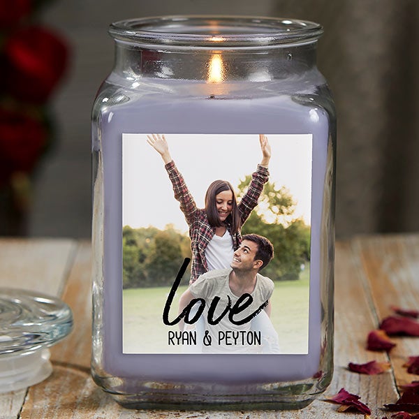 Love Photo Personalized Scented Glass Candle Jars - 26562