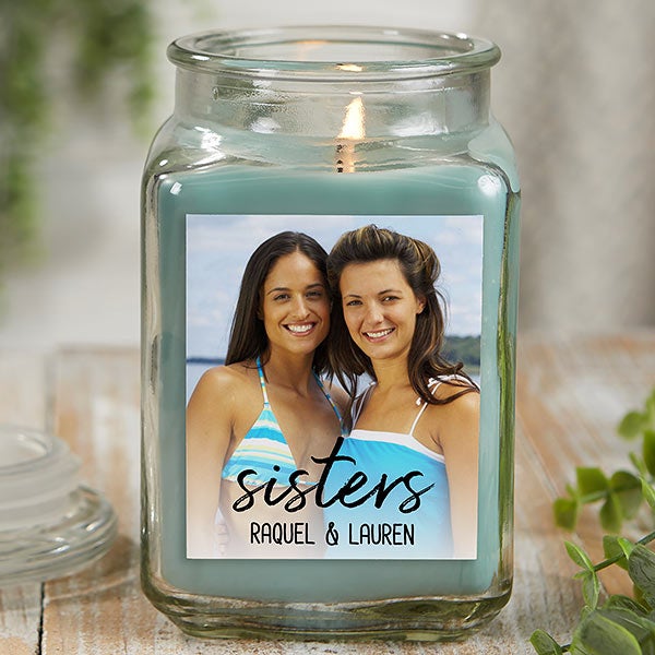 Sisters Photo Personalized Scented Glass Candle Jars - 26564