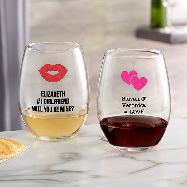 Personalised Engraved Glass Valentines Gifts Love Heart For Her Him Romantic