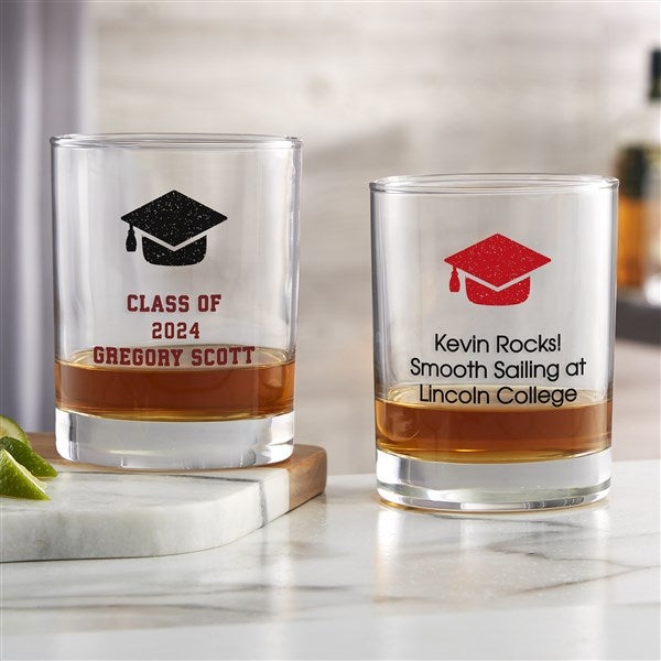 Personalized Graduation Whiskey Glasses - Choose Your Icon - 26570
