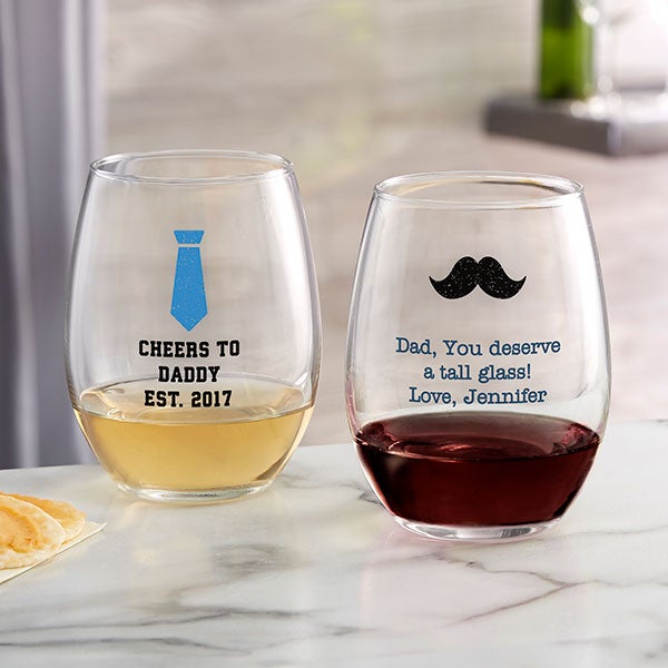 Personalised Wine Glass Alcohol Gifts for Husband Brother Son Engraved Birthday Presents for Men