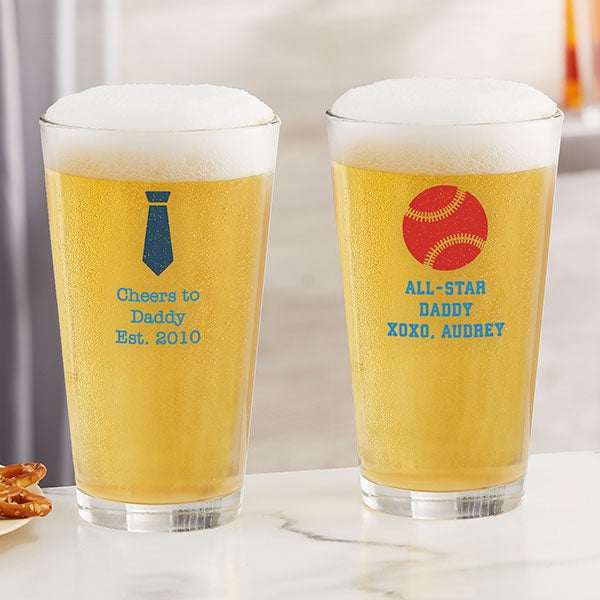 Personalized Beer Glasses For Him - Choose Your Icon - 26572