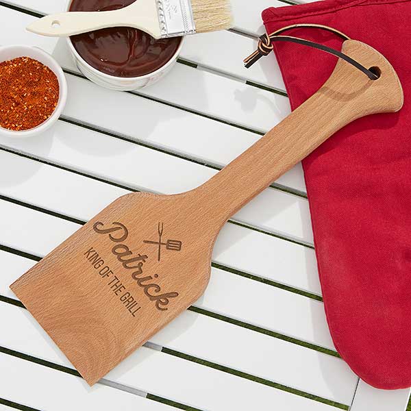 BBQ Time Custom Engraved Wooden Grill Scraper - 26590