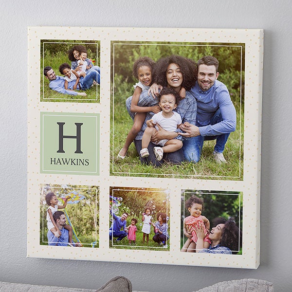 Custom Pattern Square 5 Photo Collage Canvas Prints - 26629