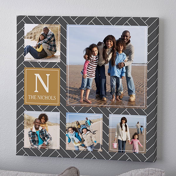 Custom Pattern Square 5 Photo Collage Canvas Prints - 26629