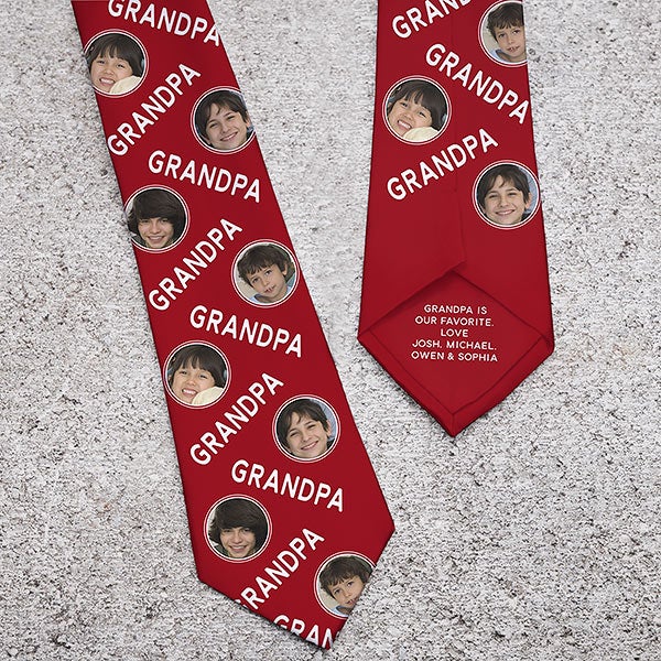 Photo Phrase For Grandpa Personalized Photo Tie - 26631