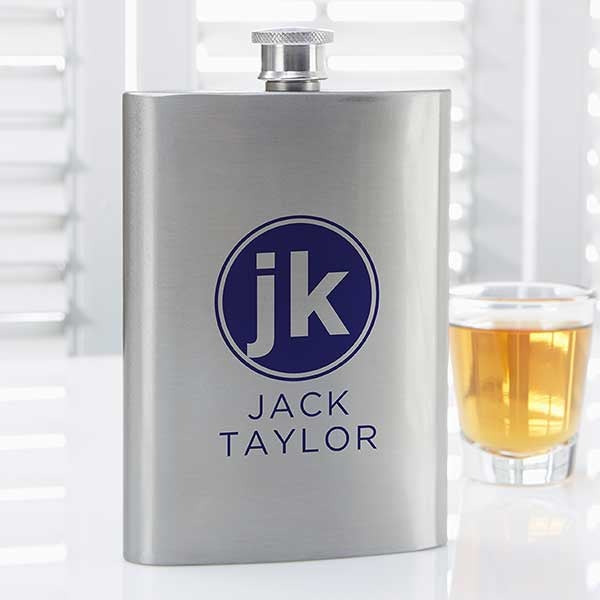 Modern Initial Personalized Flask - 26682