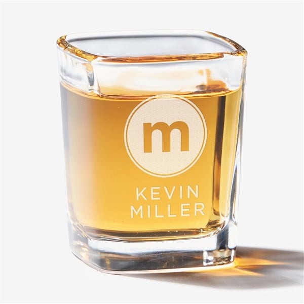 Modern Initial Custom Engraved Shot Glass - 26684