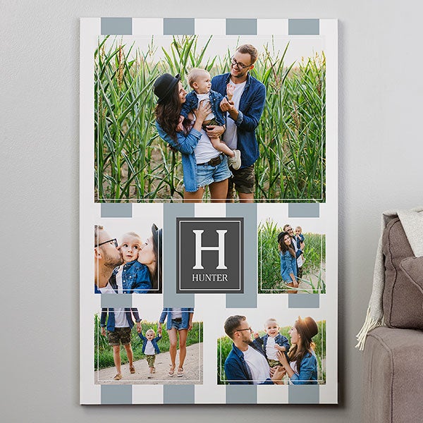 Custom Pattern Vertical 5 Photo Collage Canvas Prints - 26685