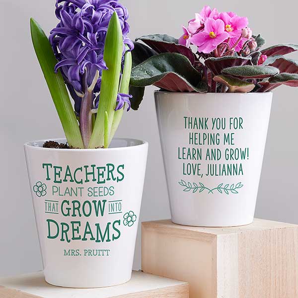 Growing Dreams Personalized Mini Flower Pot Teacher Gift - 26697