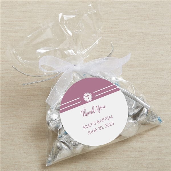 Modern Cross Girl Personalized Stickers for Baptism Favors - 26749