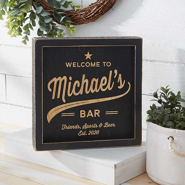 Brewing Co. Personalized Distressed Black Wood Frame Wall Art - 26770
