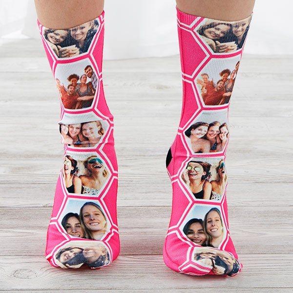 Geometric Personalized Adult Photo Socks - 26822