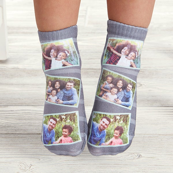 Striped Photo Collage Personalized Toddler Socks - 26825