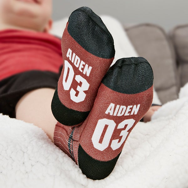 Athletic Number Personalized Toddler Socks - 26843