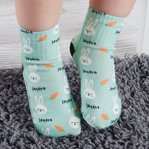 Bunny Treats Personalized Toddler Socks - 26856