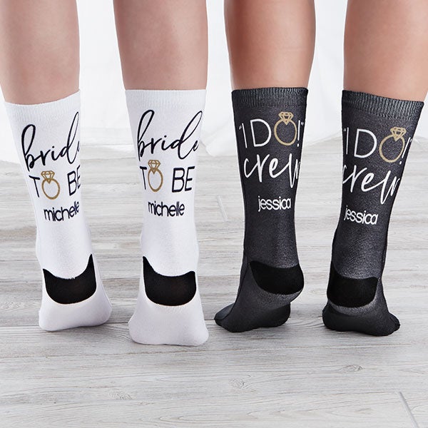 I Do Crew Personalized Bridal Party Socks for Adults - 26861