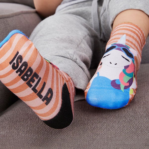 Stylish Unicorn Personalized Toddler Socks - 26866