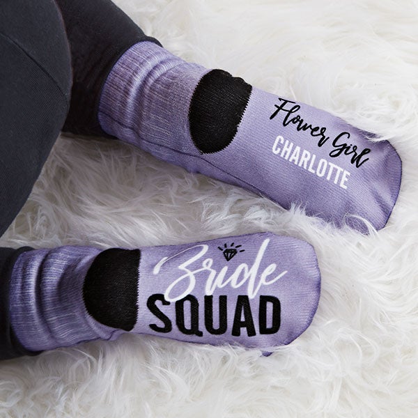 Bride Squad Personalized Bridal Party Toddler Socks - 26873