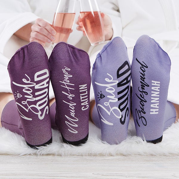Bride Squad Personalized Bridal Party Socks - 26874