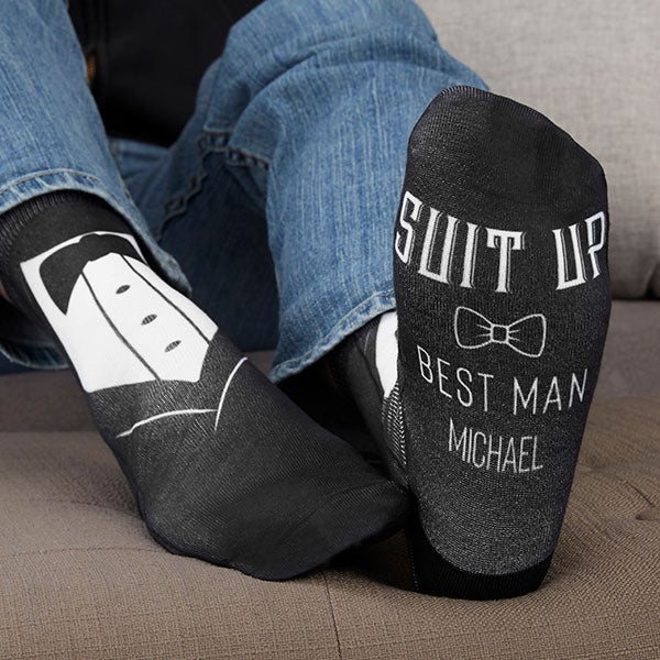 Suit Up Personalized Wedding Socks - 26881