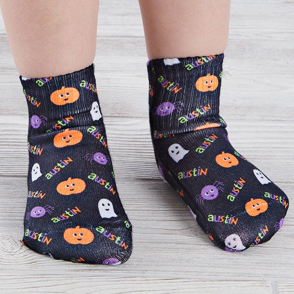 Halloween Icons Personalized Toddler Halloween Socks - 26892