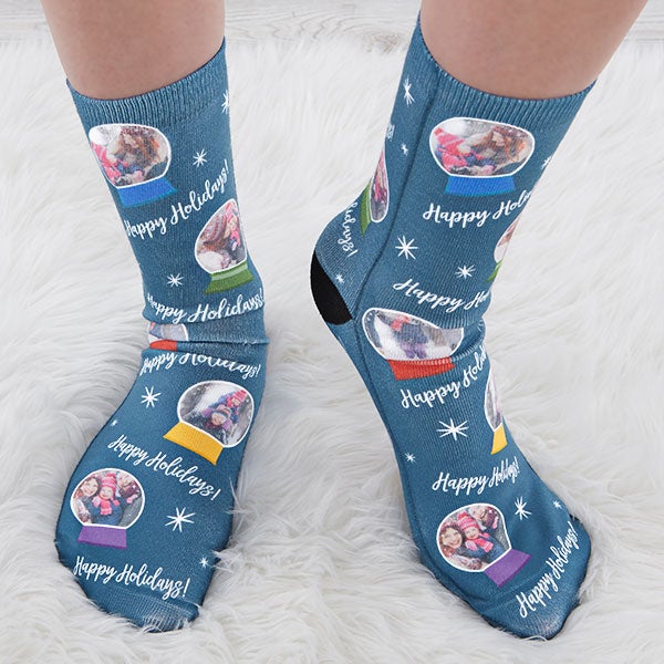 Snow Globe Custom Photo Collage Socks - 26903