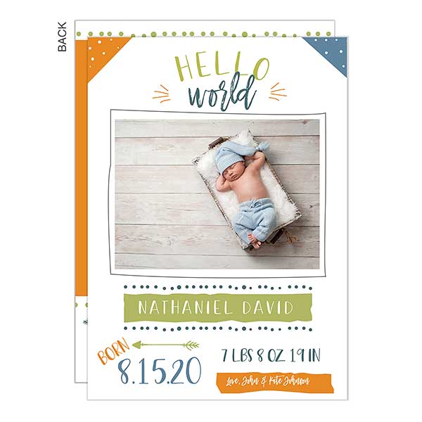 announcement of newborn baby boy