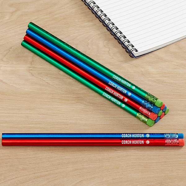 Name & Icon Metallic Personalized Pencil Sets - 26965