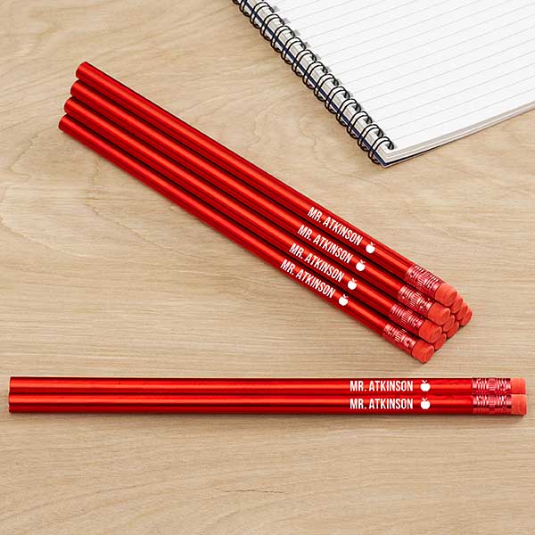 Name & Icon Metallic Personalized Pencil Sets - 26965