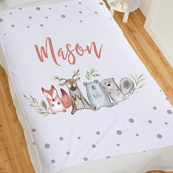Sweet Baby Woodland Personalized Baby Blankets - 27018