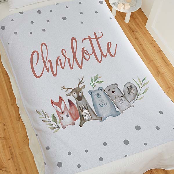 Sweet Baby Woodland Personalized Baby Blankets - 27018