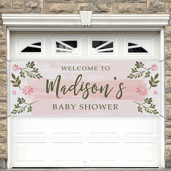 Floral Frame Personalized Baby Shower Banner - 27020