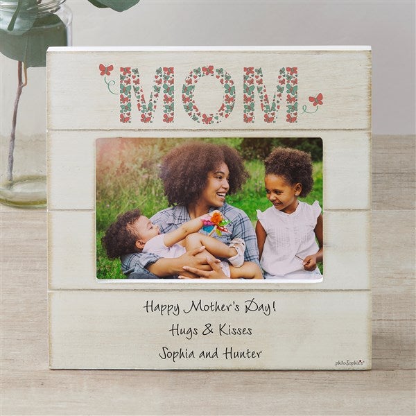 Floral Mom Personalized Shiplap Picture Frame by philoSophie's - 27045