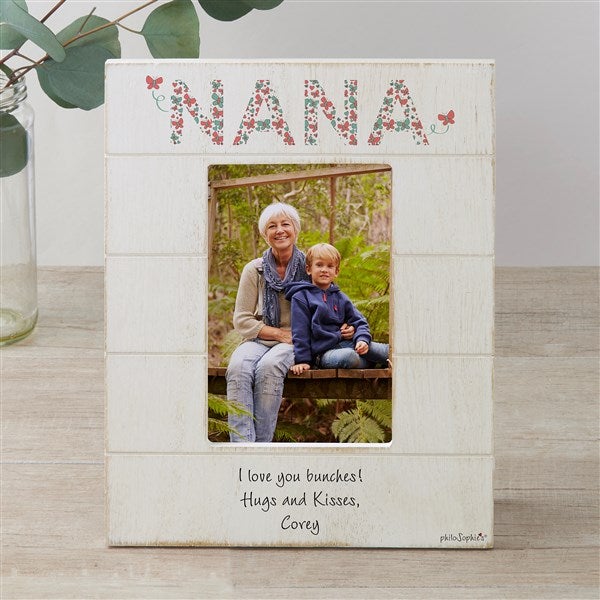 Floral Mom Personalized Shiplap Picture Frame by philoSophie's - 27045