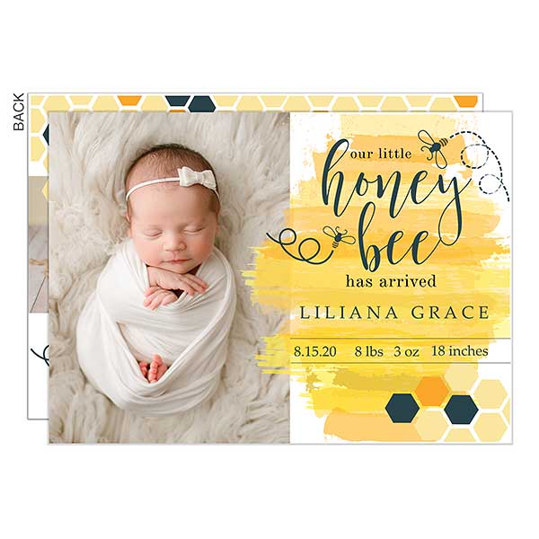 back of birth announcement