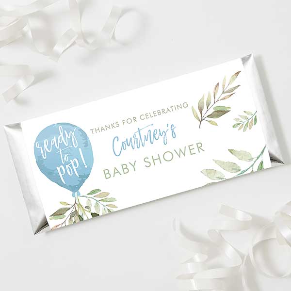 Ready To Pop Personalized Boy Baby Shower Candy Bar Wrappers - 27148