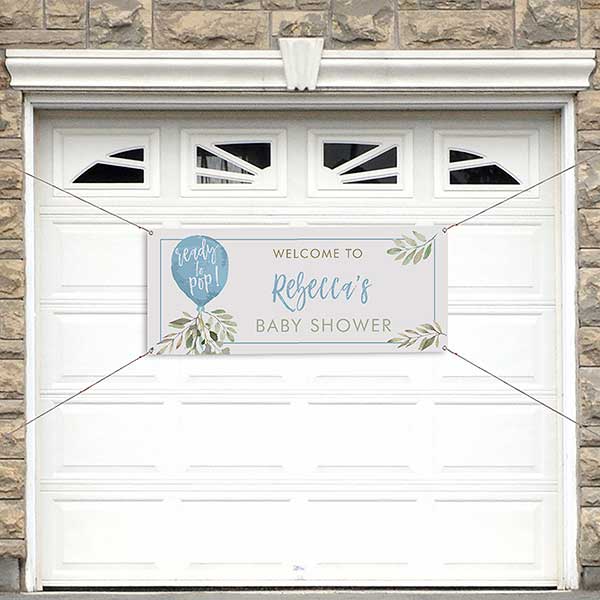 Ready To Pop Personalized Boy Baby Shower Banner - 27150