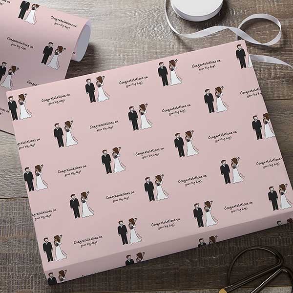 Wedding Couple philoSophie's Personalized Wedding Wrapping Paper Roll