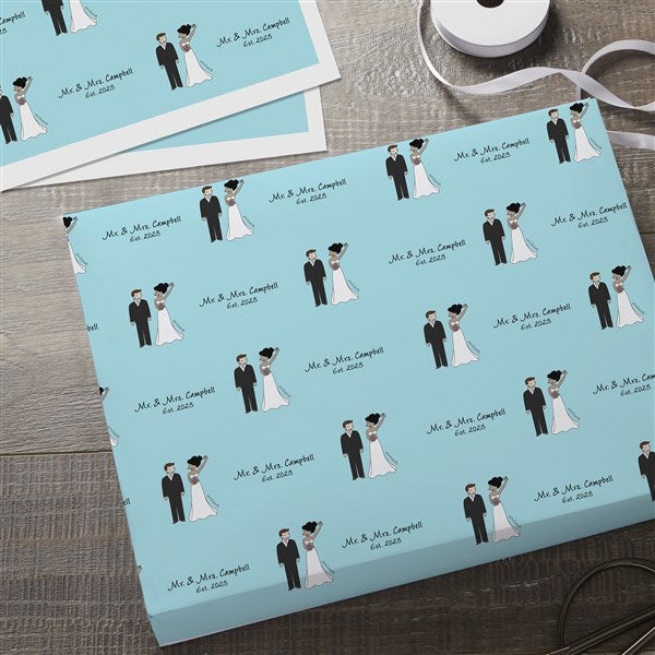 Wedding Couple philoSophie's Personalized Wedding Wrapping Paper