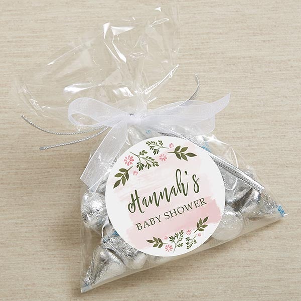 Floral Frame Baby Personalized Party Favor Gift Stickers - 27170